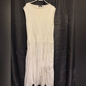 Mint Velvet White Cotton Blend Midi Dress